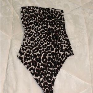 Tan Leopard Bandeau Bodysuit